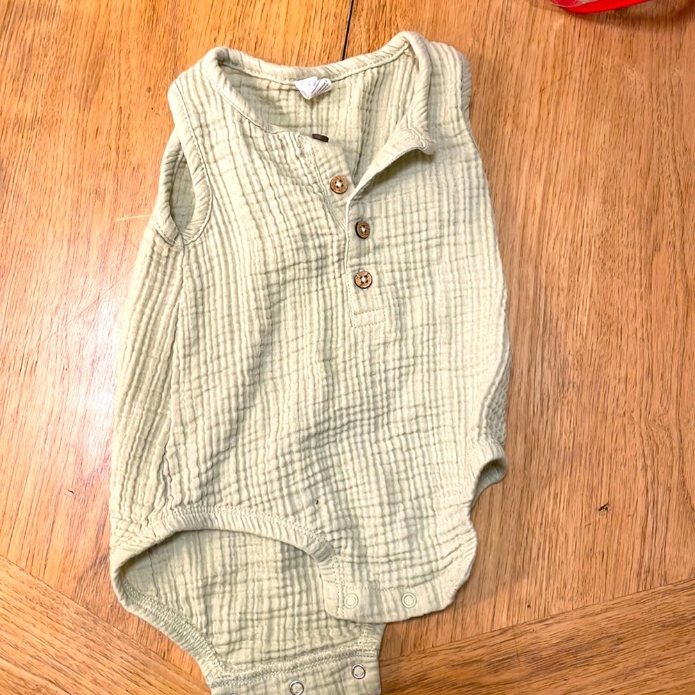 Colored organic Muslim romper green 3-6 month